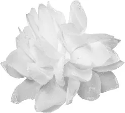 Bloemenbroche Glitter + Elastiek Wit