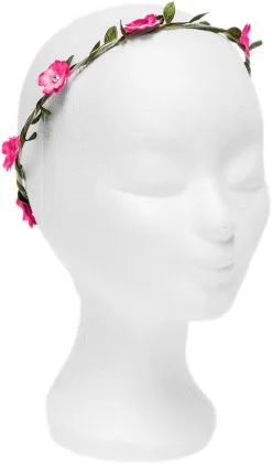 Bloemenhaarband Pink Met Strass