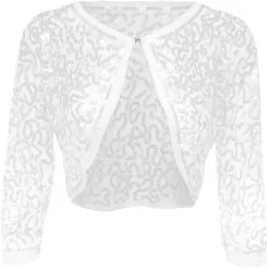 Bolero Pailletten Diva Wit