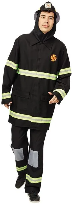 Brandweermannen Pak Zwart Voor Heren