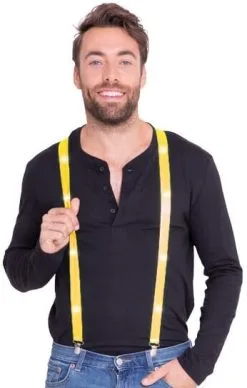 Bretels Neon Geel Met Lichtjes (LED)