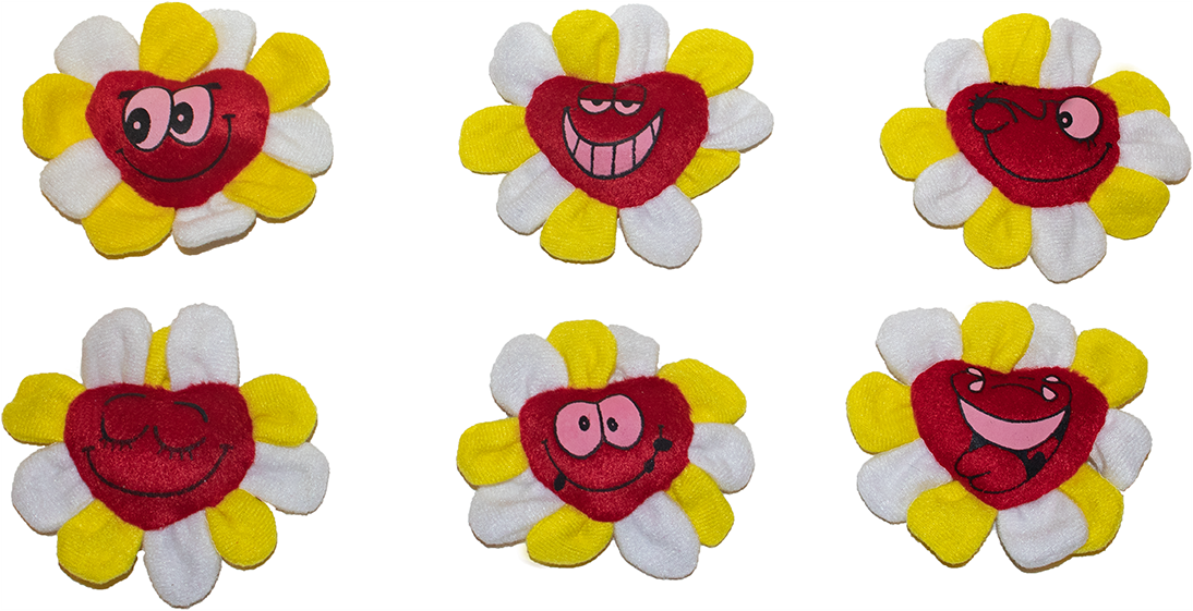 Broche Hartbloemetje Rood/Geel/Wit 1 Broche Hartbloemetje Rood/Geel/Wit