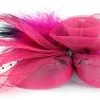 Broche Tule Met Tubes, Kraaltjes En Veertjes Pink