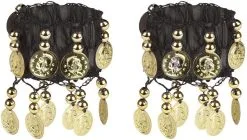 Buikdansset Zigeunerin Zwart (4 Delig) -Kostuum Winkel buikdansset zigeunerin zwart 4 delig armbanden