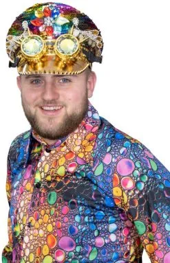 Burningman Pet Regenboog Luxe Met Bril -Kostuum Winkel burningman pet regenboog luxe met bril man