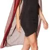 Cape Met Capuchon Rood Glitter (140cm)