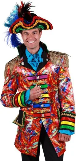 Carnavalsjas Feathers Rood Voor Heren