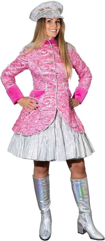 Carnavalsjas Gestept Pink Luxe Voor Dames 3 Carnavalsjas Gestept Pink Luxe Voor Dames - Afbeelding 3