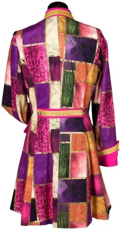 Carnavalsjas Patchwork Pink Voor Dames -Kostuum Winkel carnavalsjas patchwork pink voor dames achterkant