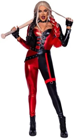 LEG AVENUE Catsuit Harley Q Rood-Zwart