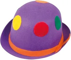 Clowns Bolhoed Paars Met Stippen (Vilt)
