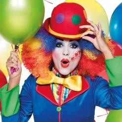 Clowns Bolhoed Rood Met Stippen (Vilt) -Kostuum Winkel clowns bolhoed rood met stippen vilt 2 1