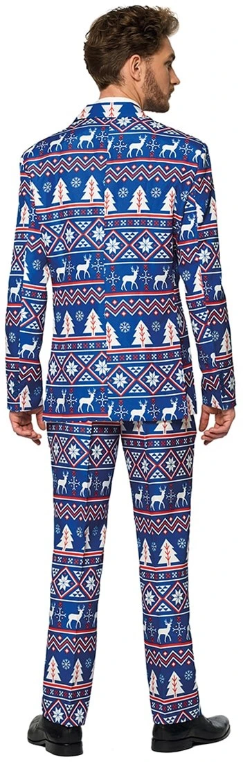 Colbert Suitmeister Christmas Blue Nordic Voor Heren 2 Colbert Suitmeister Christmas Blue Nordic Voor Heren - Afbeelding 2