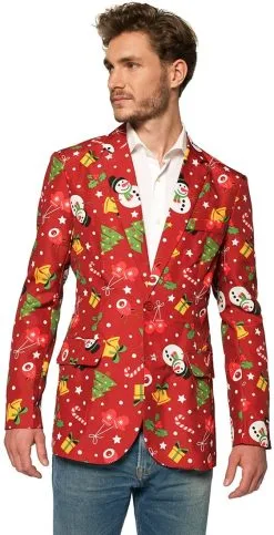 Colbert Suitmeister Christmas Red Icons - Light Up Voor Heren -Kostuum Winkel colbert suitmeister christmas red icons light up voor heren 2