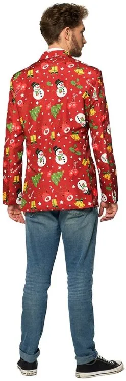 Colbert Suitmeister Christmas Red Icons - Light Up Voor Heren -Kostuum Winkel colbert suitmeister christmas red icons light up voor heren achterkant