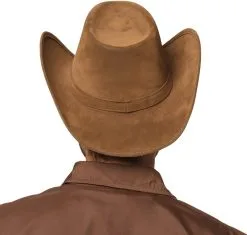 Cowboyhoed Luxe Bruin -Kostuum Winkel cowboyhoed luxe bruin voorbeeld achterkant
