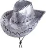 Cowboyhoed Pailletten Glitter Zilver