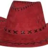 Cowboyhoed Suede Rood