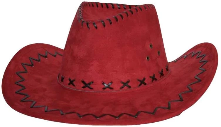 Cowboyhoed Suede Rood 1 Cowboyhoed Suede Rood