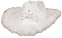 Cowboyhoed Wit (Kroon-Marabou-LED)