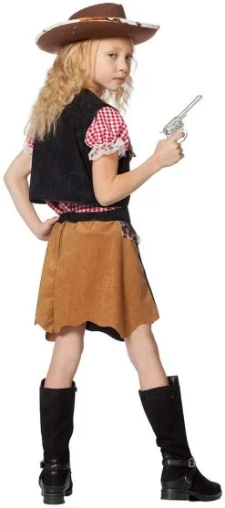 Cowgirl Kostuum Buffalo Voor Meisjes -Kostuum Winkel cowgirl kostuum buffalo voor meisjes achterkant