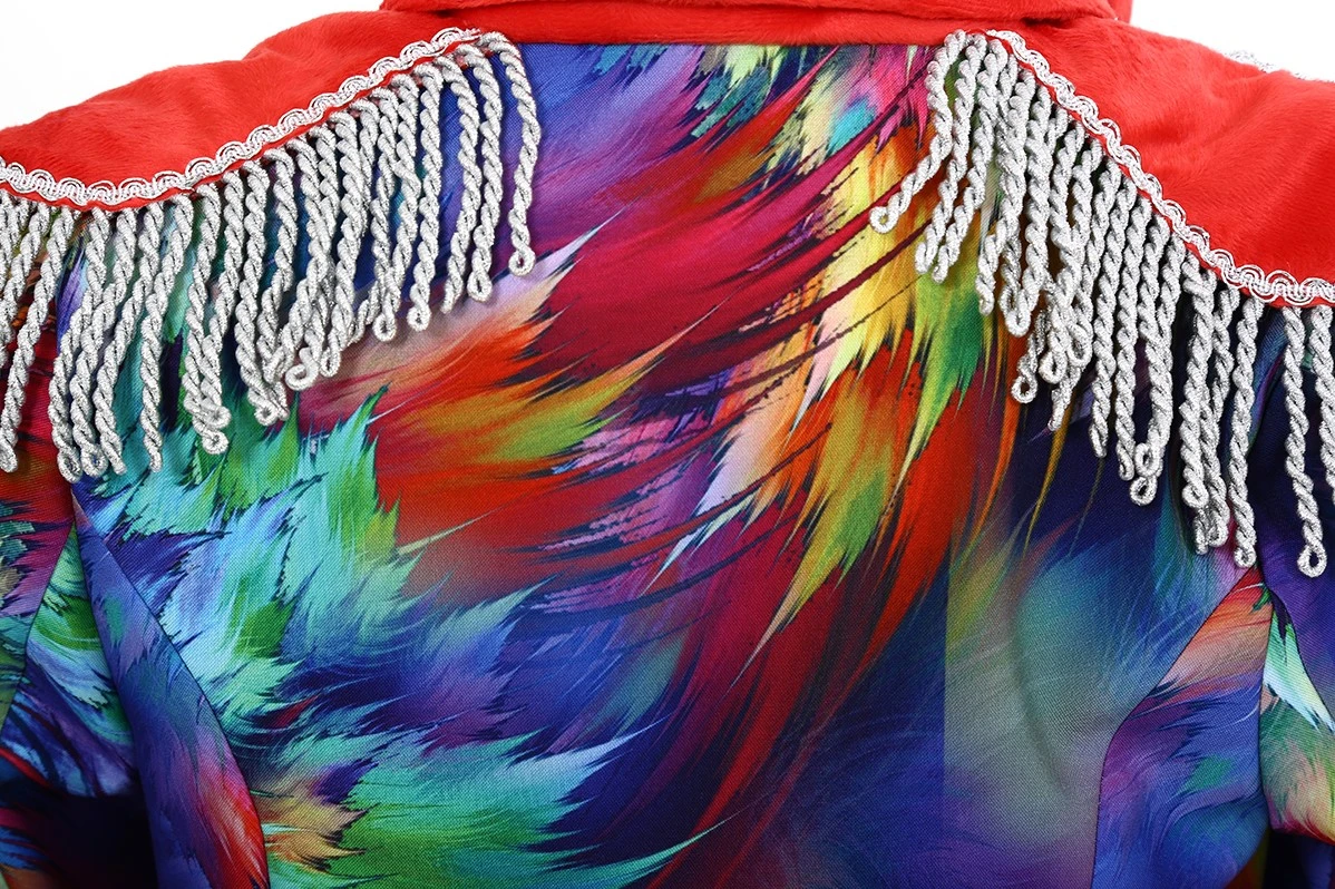 Dames Carnavalsjas Colorful Leaves Lang Luxe 4 Dames Carnavalsjas Colorful Leaves Lang Luxe - Afbeelding 4