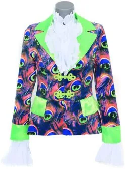 Dames Carnavalsjas Neon Pauw