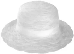 Dameshoed Organza Wit