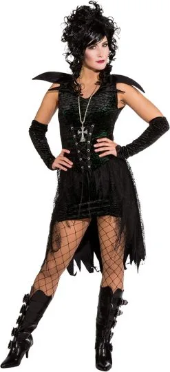Damesjurkje Black Gothic Met Glitters