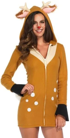 LEG AVENUE Dameskostuum Cozy Fawn (Hertje) -Kostuum Winkel dameskostuum cozy fawn hertje close up