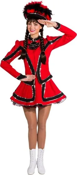 Dameskostuum Dansmarietje Rood-Zwart Luxe