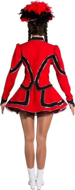 Dameskostuum Dansmarietje Rood-Zwart Luxe -Kostuum Winkel dameskostuum dansmarietje rood zwart luxe 3