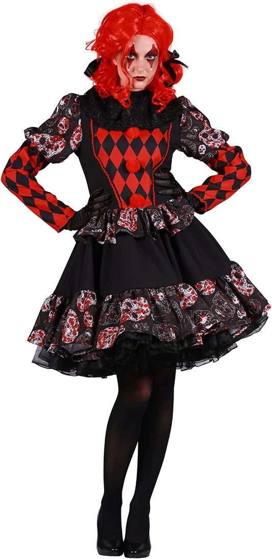 Dameskostuum Horror Clown Luxe 1 Dameskostuum Horror Clown Luxe