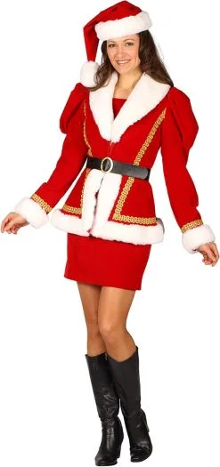 Dameskostuum Kerstmeisje Nathalia Luxe -Kostuum Winkel dameskostuum kerstmeisje nathalia luxe 3