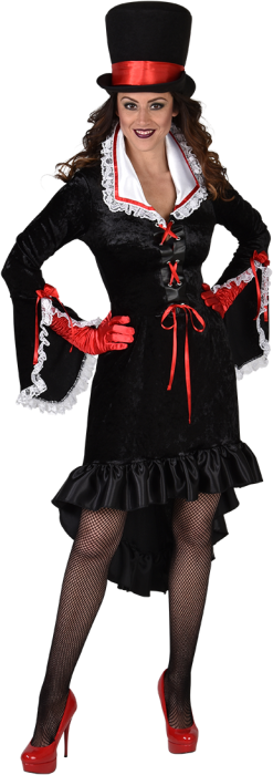 Dameskostuum Zwarte Weduwe Luxe