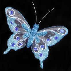 Decoratie Vlinder Turquoise (16x12cm)