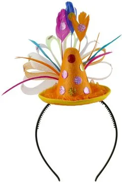 Diadeem Met Mini Clownshoedje Oranje