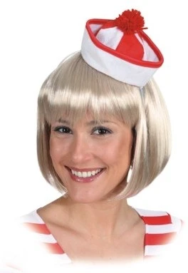 Diadeem Mini Hoed Matroos Rood-Wit 1 Diadeem Mini Hoed Matroos Rood-Wit