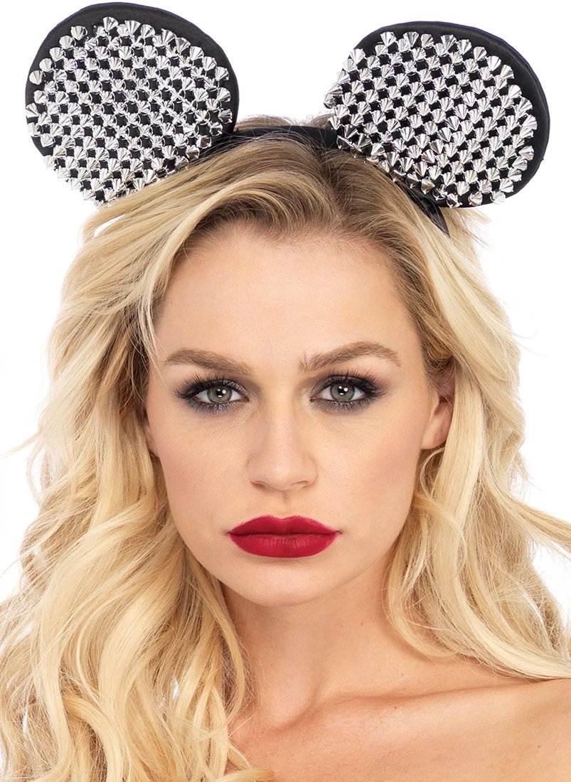 LEG AVENUE Diadeem Minnie Mouse Met Studs Zilver 1 LEG AVENUE Diadeem Minnie Mouse Met Studs Zilver