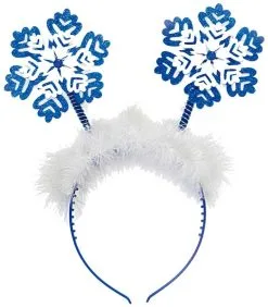 Diadeem Sneeuwvlokken Blauw-Wit