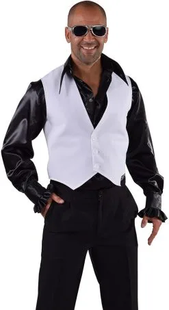 Disco Fever Gilet Wit Voor Heren