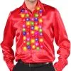 Disco Ruches Blouse Rood Met LED-Verlichting