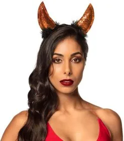 Duivelshoorntjes Glitter Goud -Kostuum Winkel duivelshoorntjes glitter goud 2