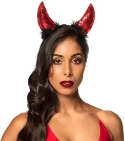 Duivelshoorntjes Glitter Rood -Kostuum Winkel duivelshoorntjes glitter rood 2