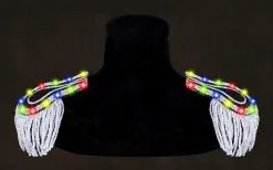 Epauletten Zwart-Zilver Met Multi LED-verlichting