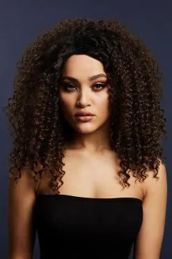 Fever Pruik Lizzo Donkerbruin