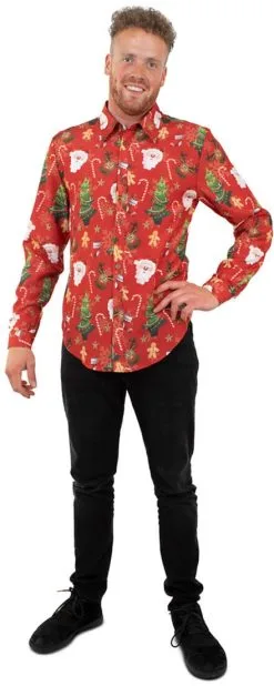 Foute Kerst Blouse Rood Voor Heren