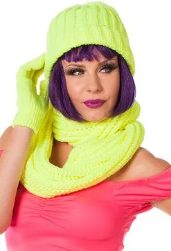 Gebreide Muts Neon Geel