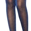 LEG AVENUE Glitterpanty Zwart-Koningsblauw Lurex