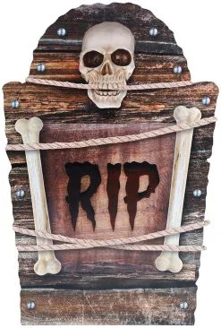 Grafsteen Halloween RIP Skull And Bones - 56cm